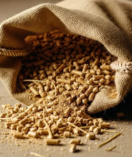 Strohpellets im 17 Kg Jutesack